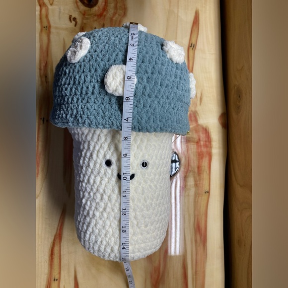 Handmade Crochet Mushroom Accent Pillow - Picture 3 of 8